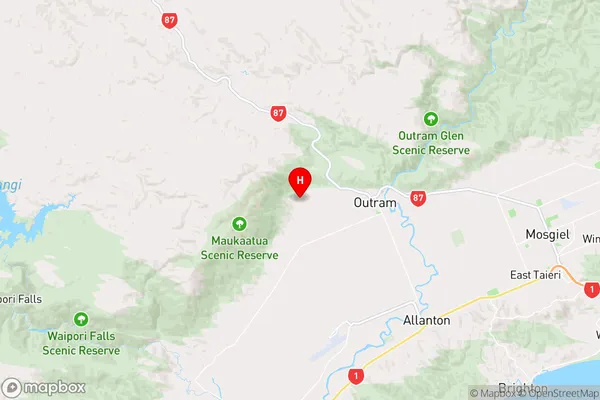 Woodside,Otago Region Map