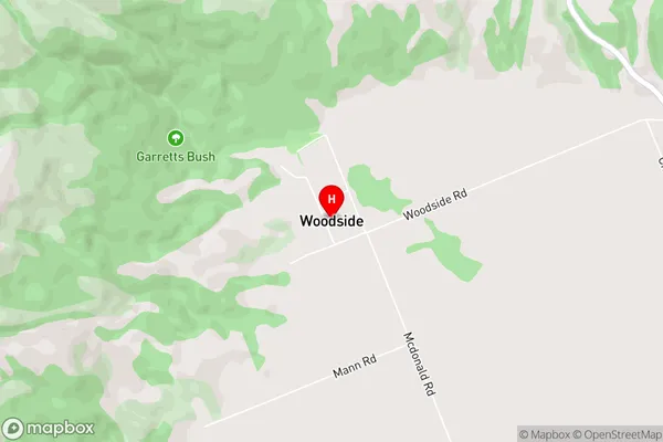 Woodside,Otago Area Map