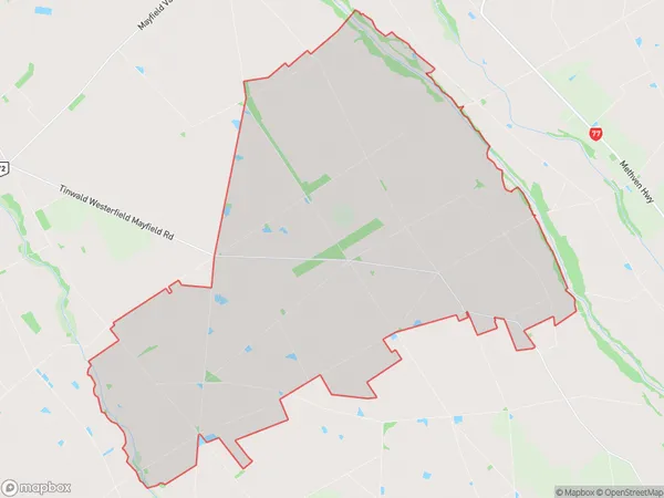 Westerfield, Canterbury Polygon Area Map