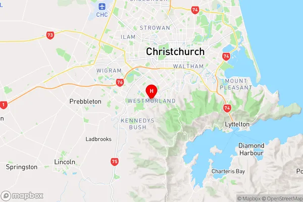 Westmorland,Canterbury Region Map