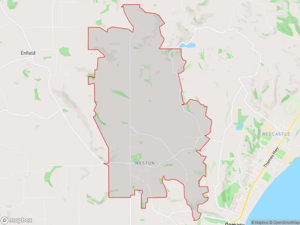 Weston, Otago Polygon Area Map