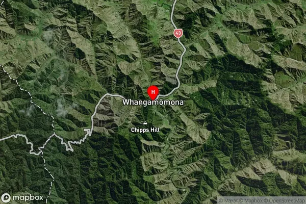 Whangamomona,Manawatu-Wanganui Satellite Map