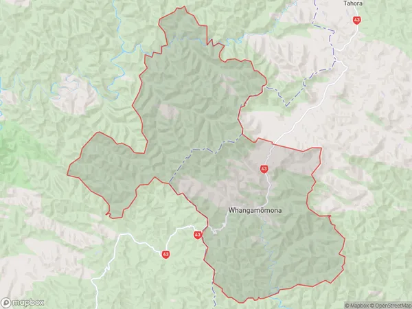 Whangamomona, Manawatu-Wanganui Polygon Area Map