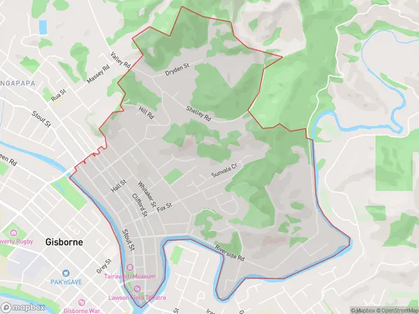 Whataupoko, Gisborne Polygon Area Map