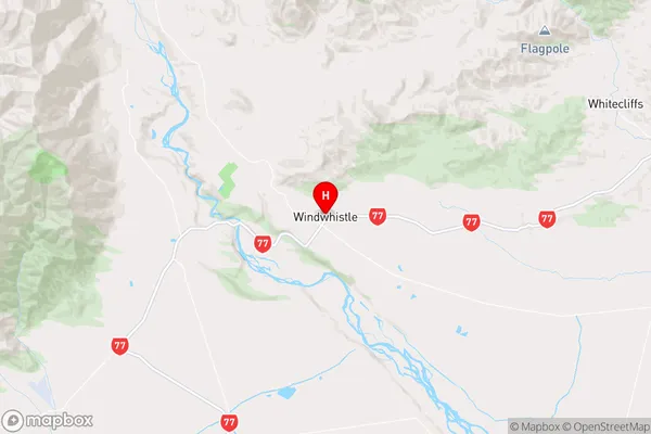 Windwhistle,Canterbury Region Map