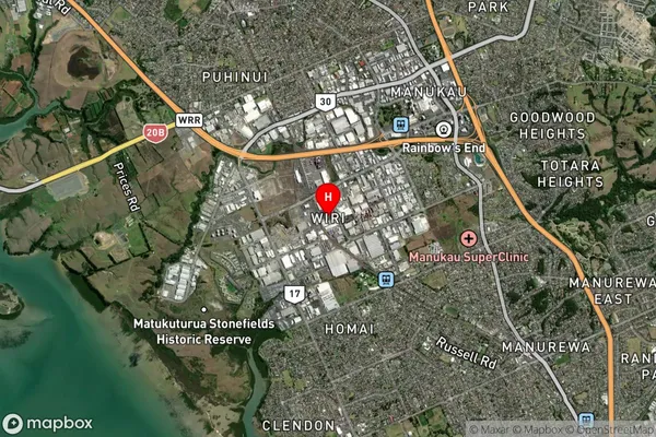 Wiri,Auckland Satellite Map