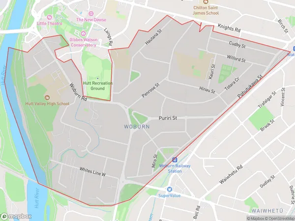 Woburn, Wellington Polygon Area Map