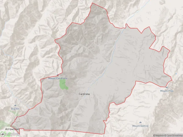 Cardrona, Otago Polygon Area Map