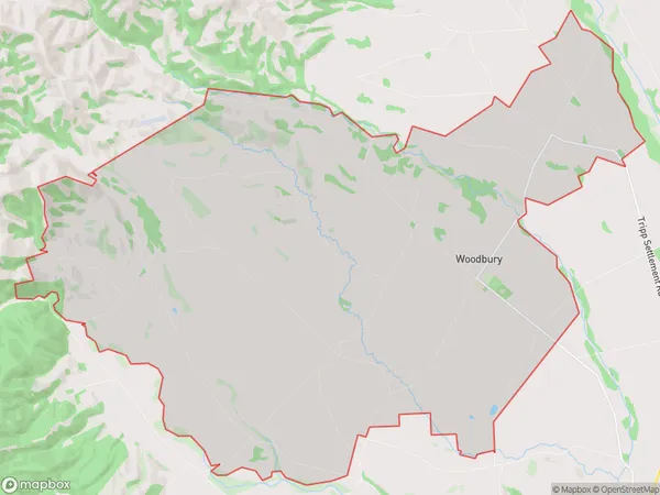 Woodbury, Canterbury Polygon Area Map