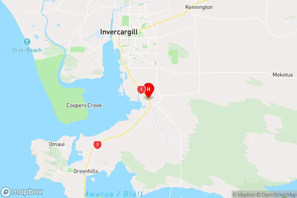 Woodend,Southland Region Map