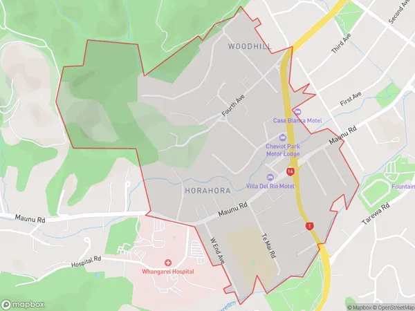 Woodhill, Northland Polygon Area Map