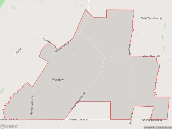 Woodlaw, Southland Polygon Area Map