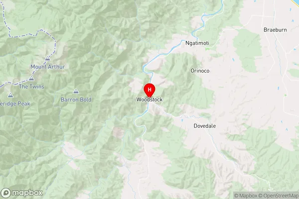 Woodstock,Tasman Region Map