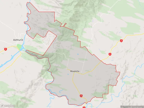 Woodville, Manawatu-Wanganui Polygon Area Map