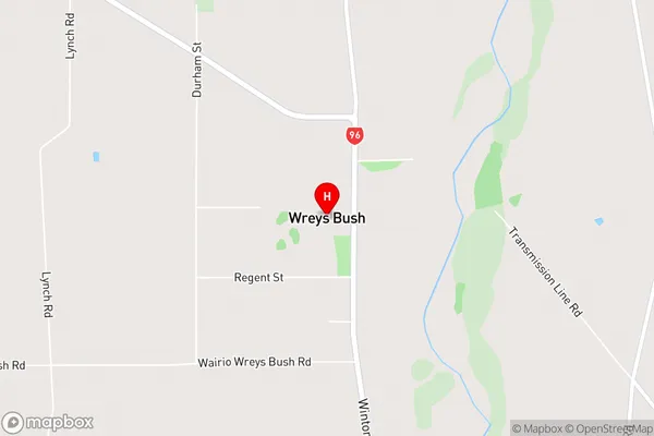 Wreys Bush,Southland Area Map