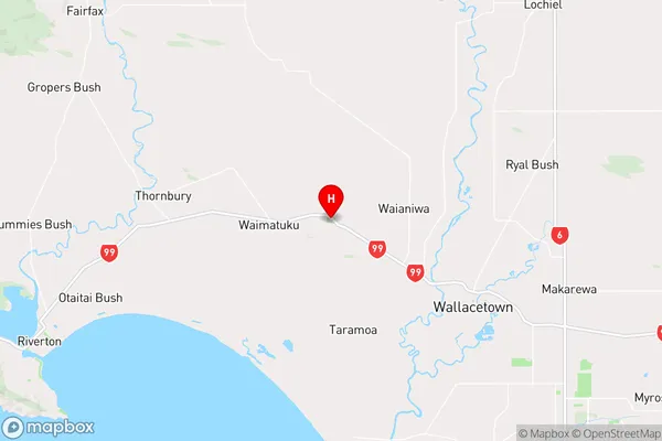 Wrights Bush,Southland Region Map