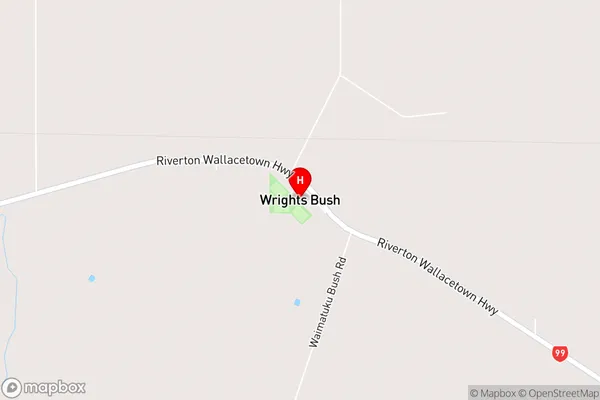 Wrights Bush,Southland Area Map