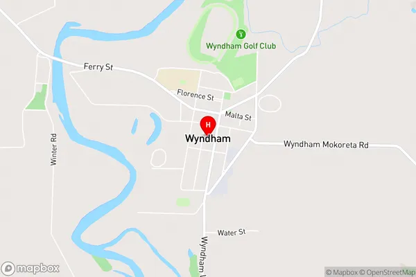 Wyndham,Southland Area Map