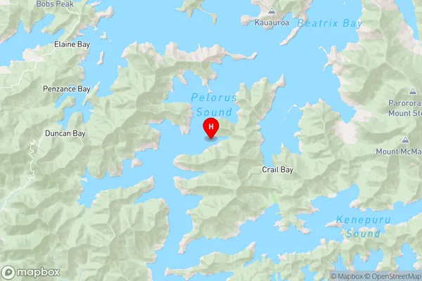 Yncyca Bay,Marlborough Region Map