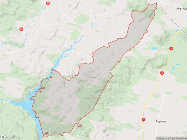 Waikite Valley, Waikato Polygon Area Map