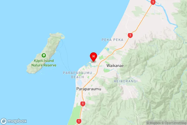 Waikanae Beach,Wellington Region Map