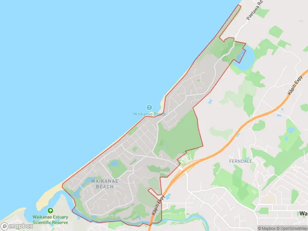 Waikanae Beach, Wellington Polygon Area Map