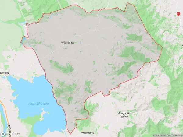 Waerenga, Waikato Polygon Area Map