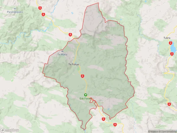 Te Pohue, Hawke's Bay Polygon Area Map