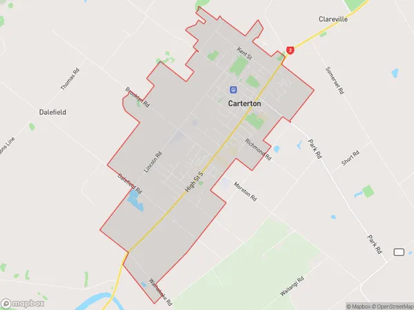 Carterton, Wellington Polygon Area Map