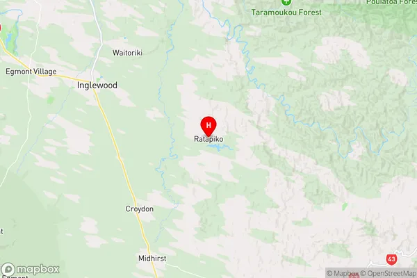 Ratapiko,Taranaki Region Map