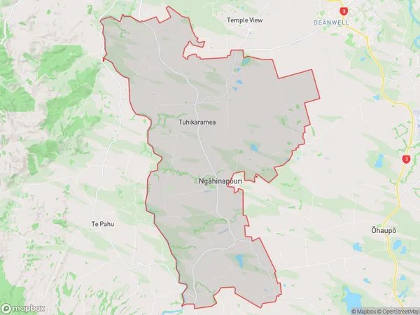 Ngahinapouri, Waikato Polygon Area Map