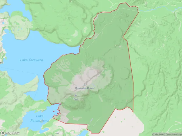 Mount Tarawera, Bay of Plenty Polygon Area Map