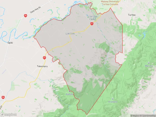 Linton, Manawatu-Wanganui Polygon Area Map