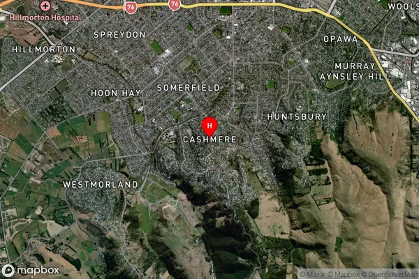 Cashmere,Canterbury Satellite Map