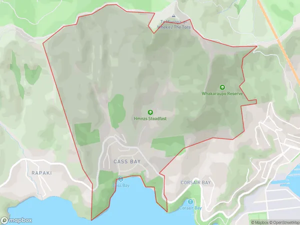 Cass Bay, Canterbury Polygon Area Map