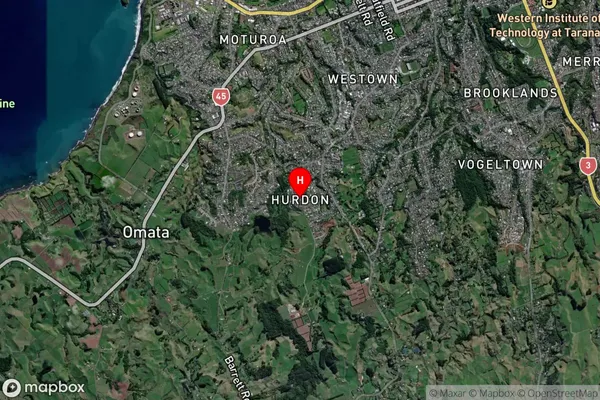 Hurdon,Taranaki Satellite Map