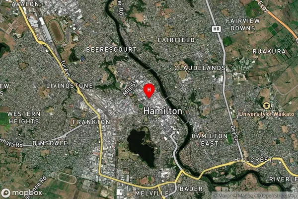 Hamilton Central,Waikato Satellite Map