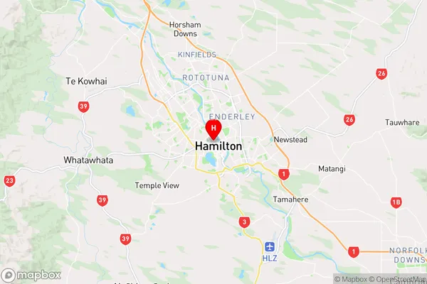 Hamilton Central,Waikato Region Map