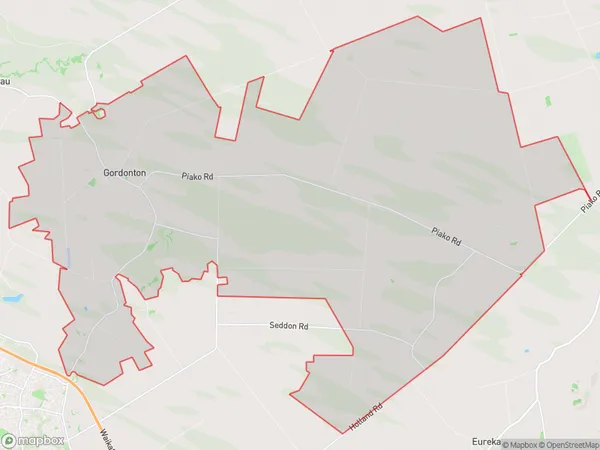 Gordonton, Waikato Polygon Area Map