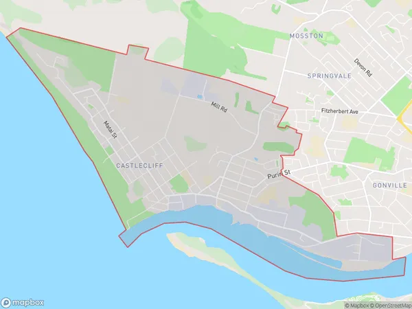 Castlecliff, Manawatu-Wanganui Polygon Area Map