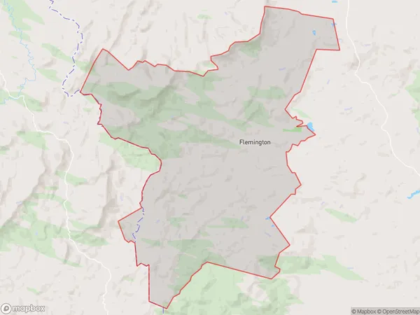 Flemington, Canterbury Polygon Area Map