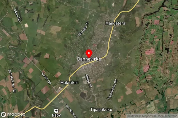 Dannevirke,Manawatu-Wanganui Satellite Map