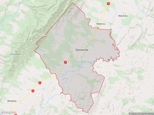 Dannevirke, Manawatu-Wanganui Polygon Area Map