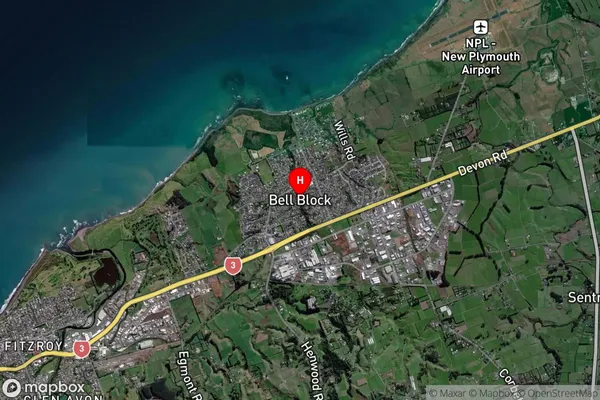 Bell Block,Taranaki Satellite Map