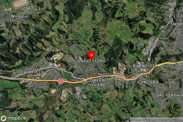 Abbotsford,Otago Satellite Map