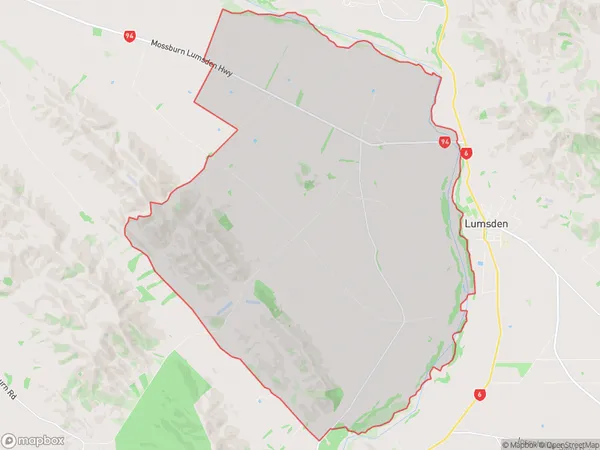 Castlerock, Southland Polygon Area Map