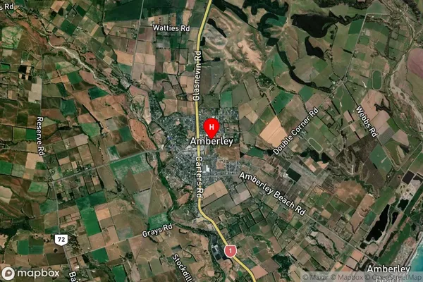 Amberley,Canterbury Satellite Map