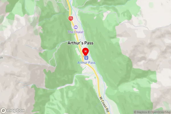 Arthur's Pass,Canterbury Area Map