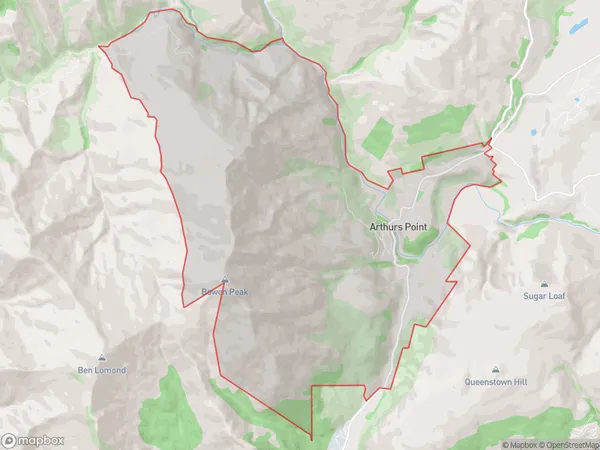 Arthurs Point, Otago Polygon Area Map