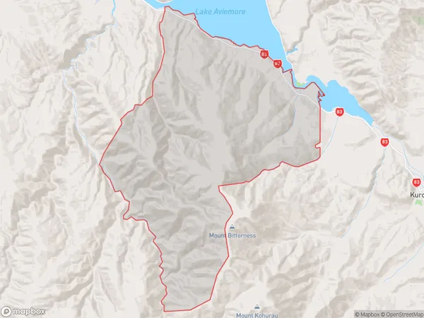 Aviemore, Canterbury Polygon Area Map